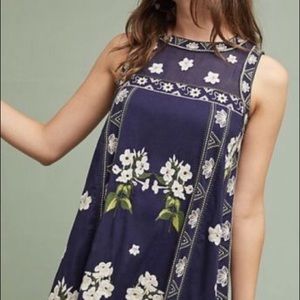 Anthropologie Maeve Rosa Embroidered Dress